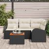 vidaXL Gartensofa-set mit Kissen 5 pcs Schwarz Poly-Rattan