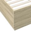vidaXL Bettgestell mit LED Sonoma-Eiche 100x200 cm Holzwerkstoff