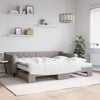 vidaXL Tagesbett Ausziehbar mit Matratzen Taupe 90x200 cm Stoff