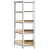 vidaXL Eckregal mit Regal Silber 90 x 90 x 198 cm Holzwerkstoff