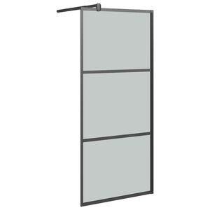 vidaXL Duschscreens Schwarz 80 x 195 cm Glas und Aluminium