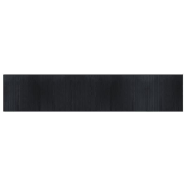 vidaXL Teppich Rechteckig Schwarz 100x1000 cm Bambus