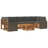 vidaXL Outdoor-Sofagarnitur mit Kissen 8 pcs Natur und Anthrazit