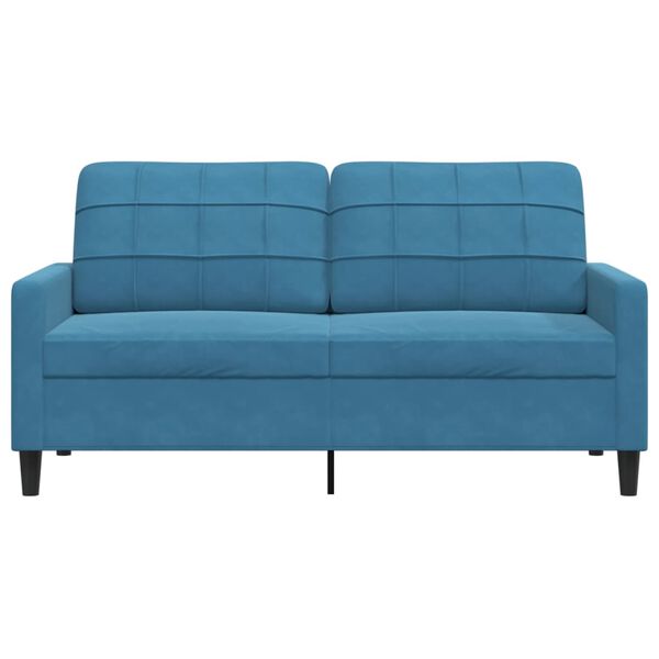 vidaXL 2-Sitzer-Sofa Blau 140 cm Samt