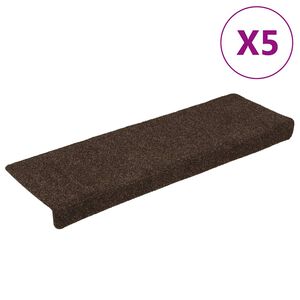 vidaXL Stufenmatten Selbstklebend 15 Stk. 65x21x4 cm Braun Rechteckiger Rand