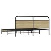 vidaXL Metallbett ohne Matratze Sonoma-Eiche 200x200 cm