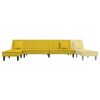 vidaXL Schlafsofa in L-Form Gelb 255x140x70 cm Samt