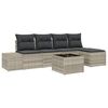 vidaXL Sofa Set 6 stk. Hellgrau [Synthetisch]: Poly Rattan