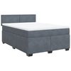 vidaXL Boxspringbett mit Matratze Dunkelgrau 160x200 cm Samt
