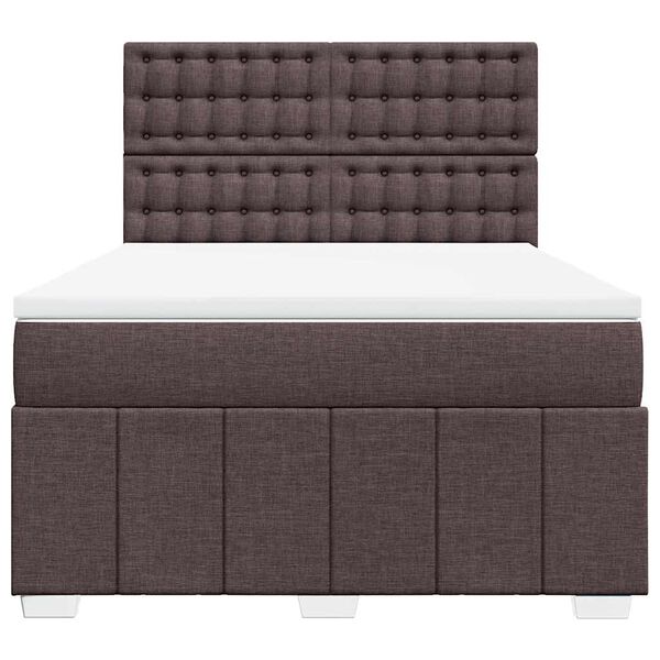 vidaXL Boxspringbett mit Matratze Dunkelbraun 140x190 cm Stoff