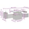 vidaXL 6-tlg. Garten-Sofagarnitur mit Kissen Braun Poly Rattan