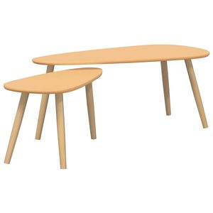 vidaXL 2-tlg. Couchtisch-Set Massivholz Kiefer Braun