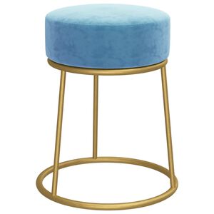 vidaXL Runder Hocker Hellblau Samt