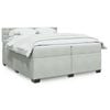 vidaXL Boxspringbett mit Matratze Hellgrau 200x200 cm Samt