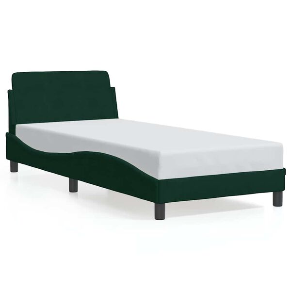 vidaXL Bettgestell "Dover" Dunkelgr&uuml;n 90x200 cm Samt