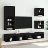 vidaXL Wand-Nachttische mit LED-Leuchten 2 Stk. Schwarz