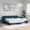 vidaXL Tagesbett Ausziehbar Blau 90x200 cm Samt