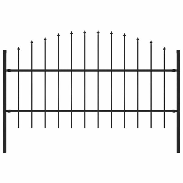vidaXL Gartenzaun mit Speerspitze Stahl 181 x 100 cm Schwarz