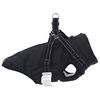 vidaXL Hundemantel mit Geschirr Schwarz L32 Fleece und Polyester