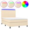 vidaXL Boxspringbett mit Matratze & LED Creme 140x200 cm Stoff