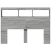 vidaXL LED-Kopfteil mit Ablage Grau Sonoma 140x17x102 cm