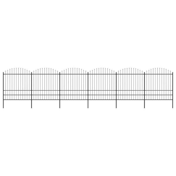 vidaXL Gartenzaun mit Speerspitze Stahl 1070 x 200 cm Schwarz