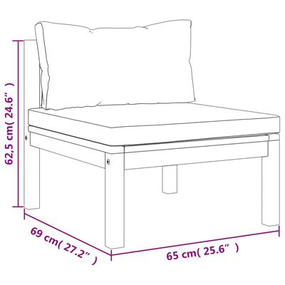 vidaXL 9-tlg. Garten-Lounge-Set mit Auflage Massivholz Akazie