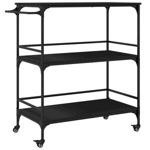 vidaXL K&uuml;chenwagen Schwarz 100,5x50x105 cm Holzwerkstoff