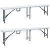vidaXL Klappbare Gartenb&auml;nke 2 Stk. 180 cm HDPE Wei&szlig;
