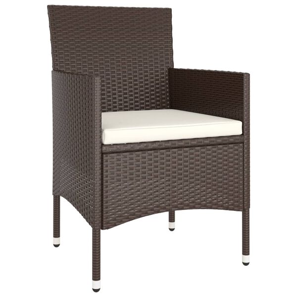vidaXL 5-tlg. Bistro-Set Poly-Rattan und Hartglas Braun