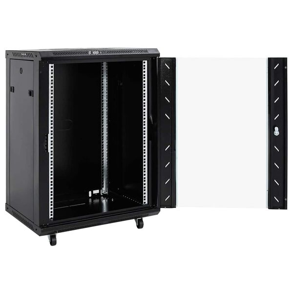 vidaXL 15HE Netzwerkschrank mit Schwenkfüßen 19" IP20 60x45x86 cm