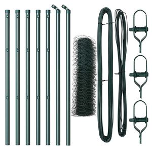 vidaXL Bodenmontierter Sechseckzaun 10 x 0,6 m PVC-beschichteter Stahl