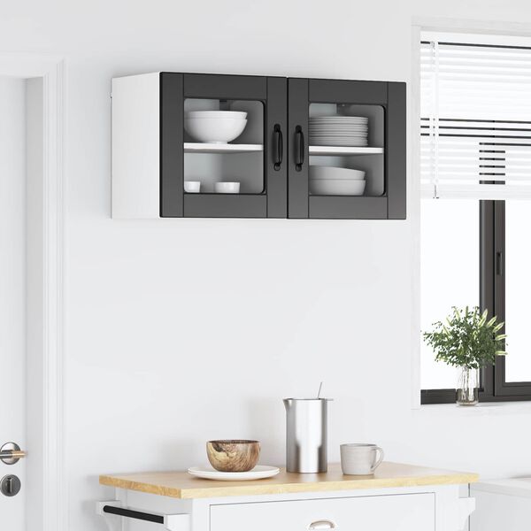 vidaXL K&uuml;chenschrank 2 pcs Schwarz 40 x 31 x 40 cm Holzwerkstoff