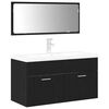 vidaXL Badezimmerm&ouml;bel-Set 3 pcs Schwarz Eichen-Optik Holzwerkstoff