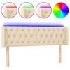 vidaXL LED Kopfteil Creme 163x16x78/88 cm Stoff