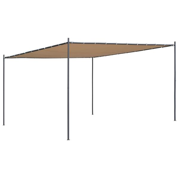 vidaXL Pergola mit Schr&auml;gdach 400x400x270 cm Beige 180 g/m&sup2;