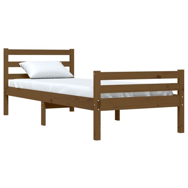vidaXL Massivholzbett ohne Matratze Honigbraun 75x190 cm