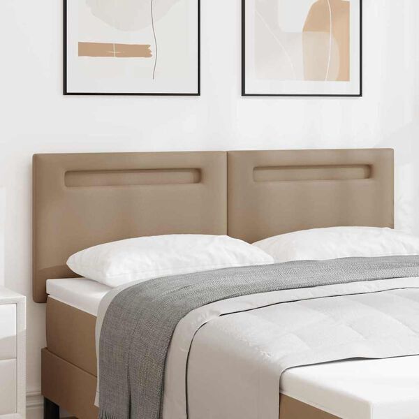 vidaXL LED Kopfteil Cappuccino 160 cm Kunstleder