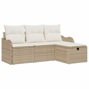 vidaXL Gartensofa-set 4 stk. Beige und Creme Poly-Rattan
