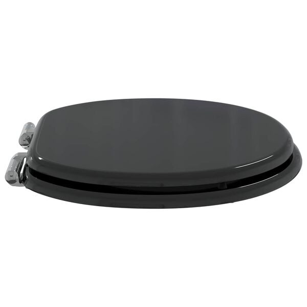 vidaXL Toilettensitz 2 pcs Schwarz 44 x 38 cm MDF-Platte