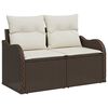 vidaXL Garten-Sofa-Set mit Kissen mit Speicher 9 pcs Braun und Creme