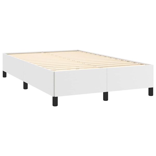 vidaXL Boxspringbett mit Matratze Wei&szlig; 120x190 cm Kunstleder