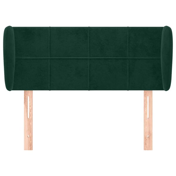 vidaXL Kopfteil mit Ohren Dunkelgr&uuml;n 103x23x78/88 cm Samt