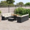 vidaXL Garten-Sofa-Set 11 pcs Schwarz Poly-Rattan