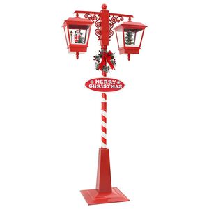vidaXL Weihnachtsstraßenlampe mit 2 Laternen Rot 40,5 x 80 x 188 cm