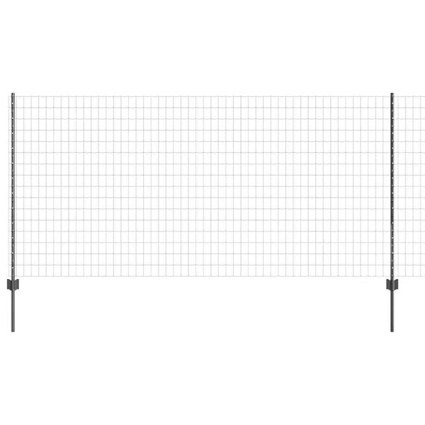 vidaXL Zaun mit Pfosten Grau 1,2 x 10 m Stahl und PVC