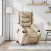 vidaXL Elektrischer Massagesessel mit Aufstehhilfe Creme Stoff