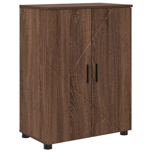 vidaXL Badezimmerschrank mit T&uuml;r Braun Eichen-Optik 60 x 35 x 80 cm