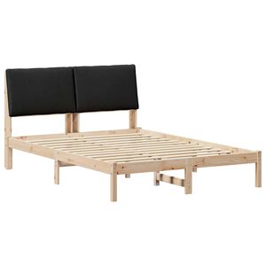 vidaXL Bettgestell Braun und Schwarz 140 x 190 cm Massivholz Kiefer