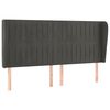 vidaXL Kopfteil mit Ohren Dunkelgrau 203x23x118/128 cm Samt